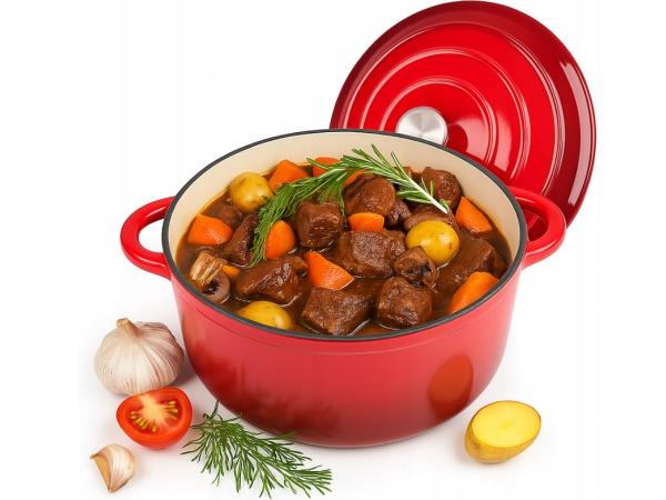 Geëmailleerde Gietijzeren Braadpan 4,2 L – 24 cm – Rood