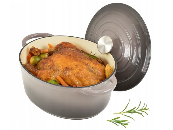 Geëmailleerde Gietijzeren Braadpan 4 L–Diep Model met Deksel