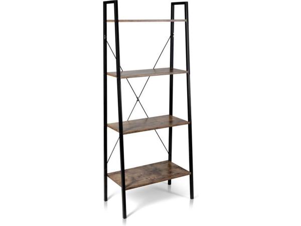 Boekenkast Melamine plank + Stalen buizen