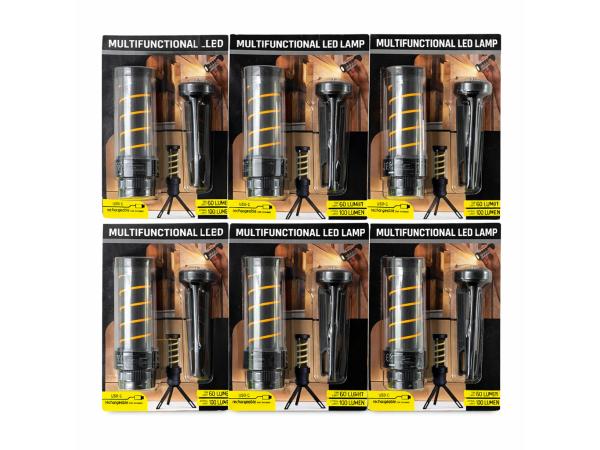 Partij 6x Multifunctionele LED Lamp – USB-C Oplaadbaar