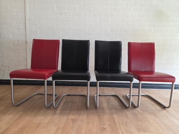 4x Leren eetkamerstoel Dry - Toledo Ducati Set - Sledepoot