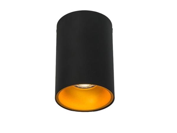 8x GU10 Opbouwspot Armatuur cilinder zand goud en zwart