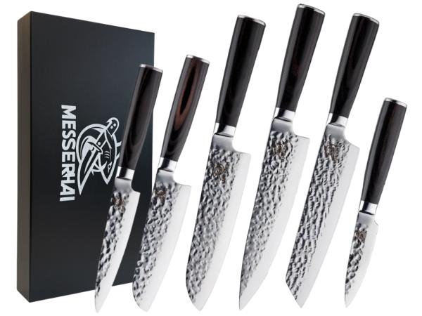 Messerhai 6dlg Messenset RVS Tanoshi Black-Wood