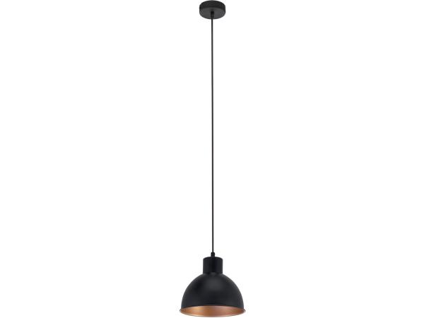 EGLO Truro 1 Hanglamp - E27 - Ø 21 cm - Zwart/Koper