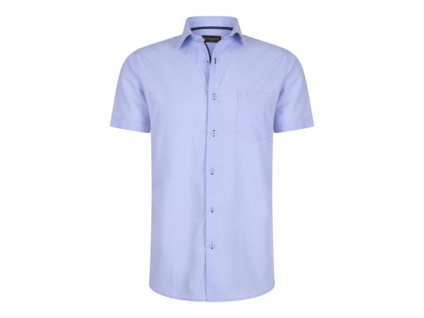 Cappuccino Italia Heren Palermo Overhemd Korte Mouw Sky Blauw - L