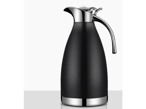 Elegante RVS Thermoskan – Conferentiekan 2L – Zwart