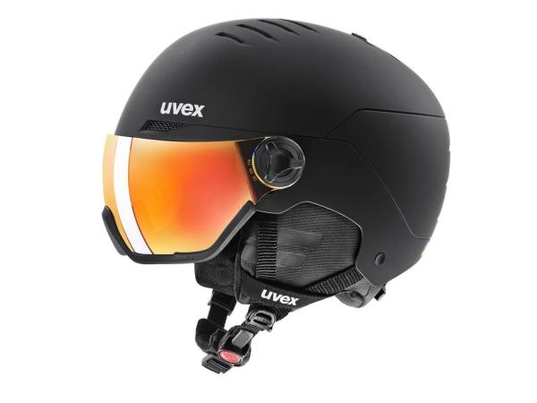 Uvex Wanted Visor skihelm, matzwart maat 58-62cm