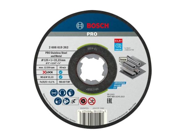 25x Bosch Pro slijpschijf ø125mm X-Lock Standard for Inox
