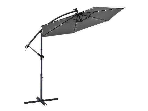 Parasol Brazil - 3,0 m - Incl. LED - donkergrijs