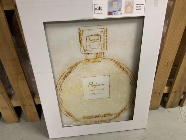 Glasschilderij parfum fles 60x80cm