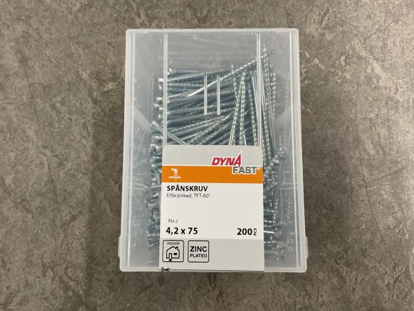 8x Dynafast spaanplaatschroef ø4,2x75mm 200-pack