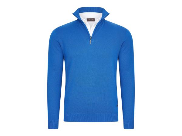 Cappuccino Italia Mock Zip Pullover Royal - S