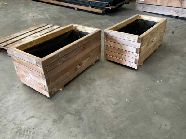 2x Garlux vuren bloembak geïmpregneerd 100x50x45cm