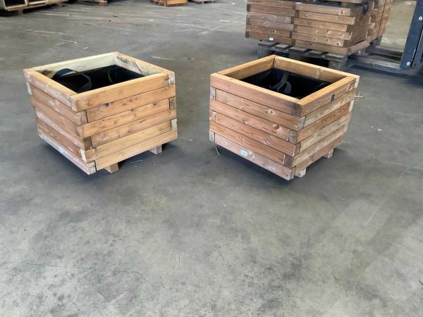 2x Garlux vuren bloembak geïmpregneerd 40x40x34cm