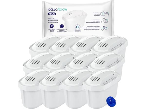 12x Aquafloow Waterfilterpatronen (Brita Maxtra+, Maxtra Pro)