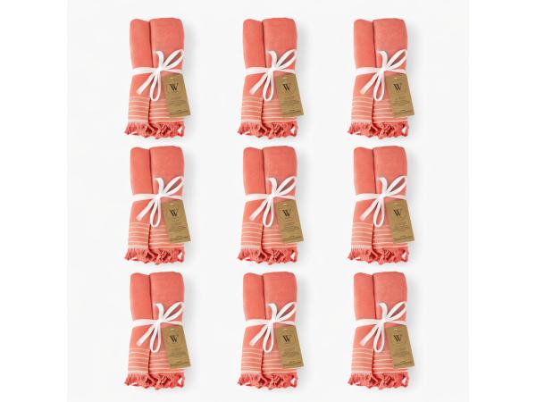 9x Walra Hamamdoek 90x180CM Koraal