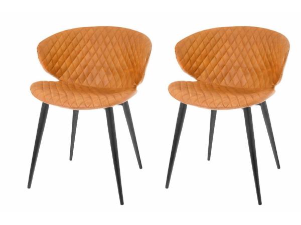 Riverdale - Set van 2 Eetkamerstoelen Elin cognac 78cm Bruin