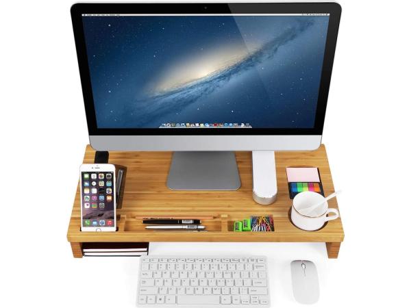 iBella Living monitor standaard organizer bamboe