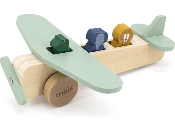 Trixie Houten Dierenvliegtuig - 100% FSC Gecertificeerd Hout - Educatief speelgoed - 18+m