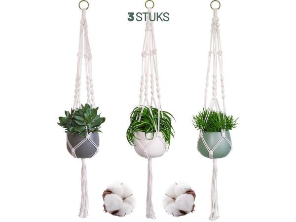 Gadgy Plantenhanger Macramé 3 stuks - Hangpot