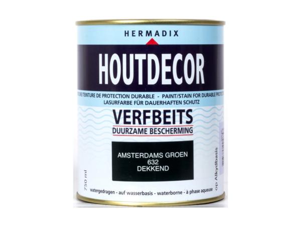 3x Hermadix verfbeits Amsterdams groen 750ml Houtdecor