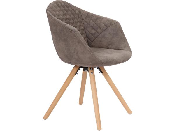 Kayoom Eetkamerstoel Chadwick (Set van 4) - Grijs/Bruin