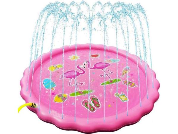 iBello Sprinkler Waterspeelmat Flamingo Roze 170 cm