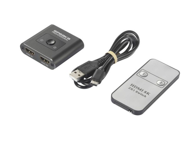 SpeaKa Professional 2 poorten HDMI-switch UHD 8K1