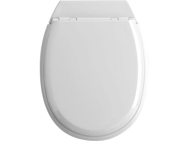 Allibert wc-bril ATLAS - geperst hout - afklikbaar - met regelplaat - wit gelakt