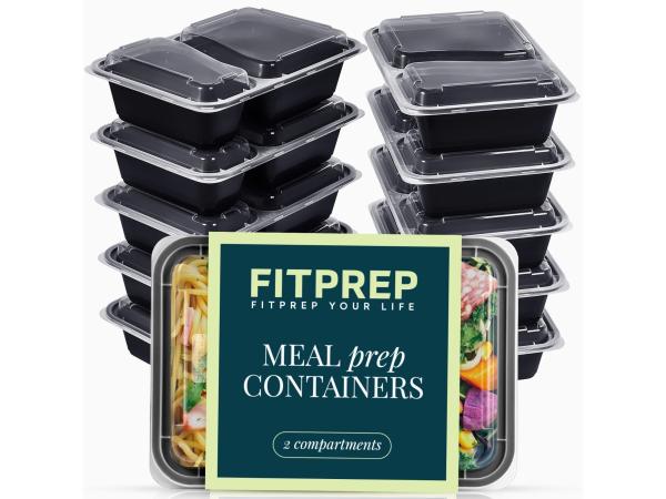 Fitprep Meal Prep Magnetron Bakjes met Deksel 10x 828 ML