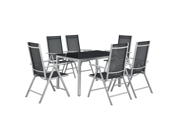 Aluminium garden set - Milano - 7-piece - Silver / grey