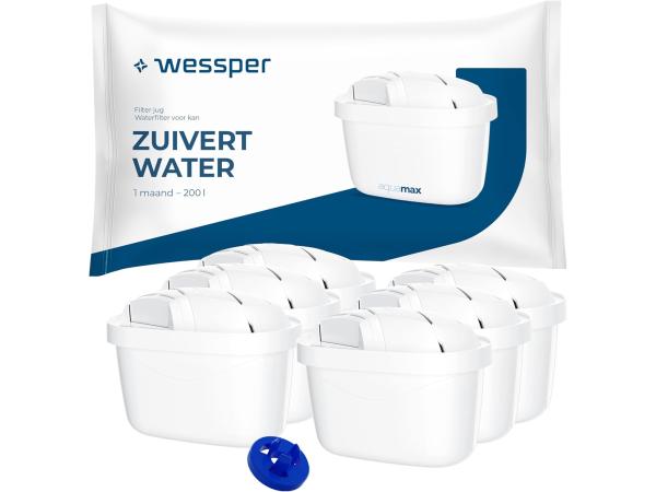 6x Wessper waterfilter patronen voor Brita-kan