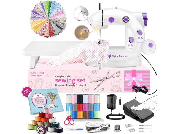 Mini naaimachine voor kinderen - naaigereedschap met naaiset