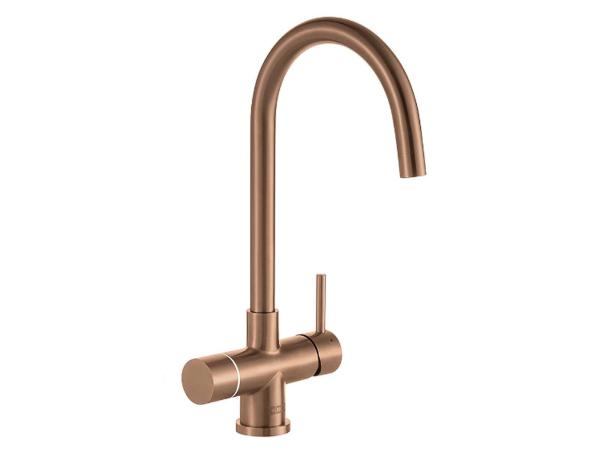 Franke 3-in-1 boiling water tap Helix Industrial copper