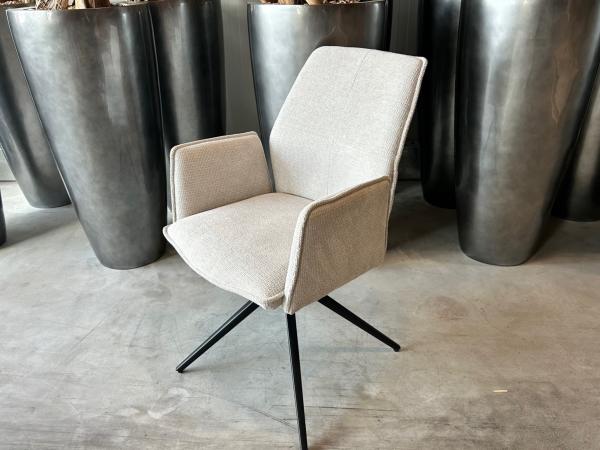 Armstoel Davidson (set van 4) Draaibaar - Stof - Creme