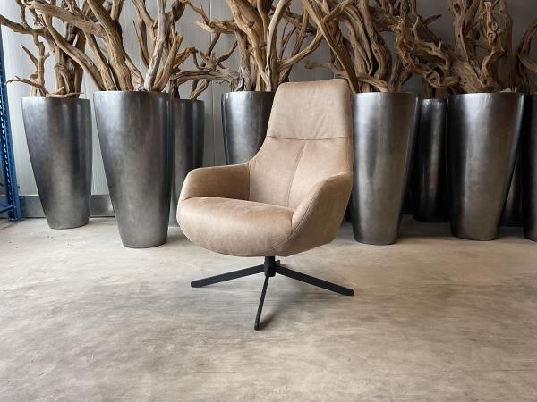 Fauteuil Cone (set van 2) -Draaibaar- Microleder - liver