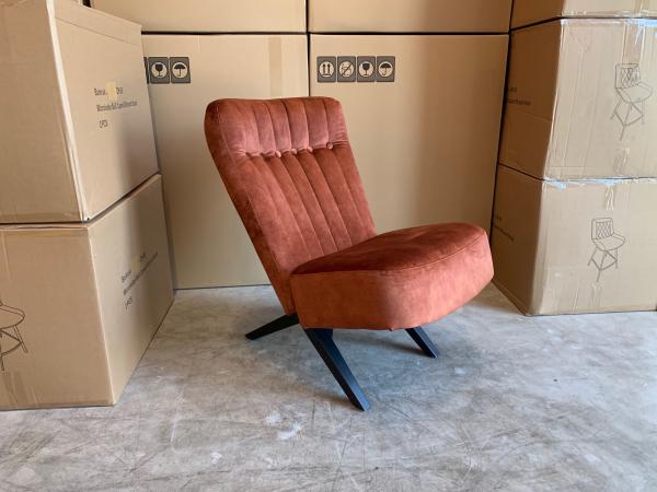 Armchair Denzi - Velours - Velvet - Copper - Brown