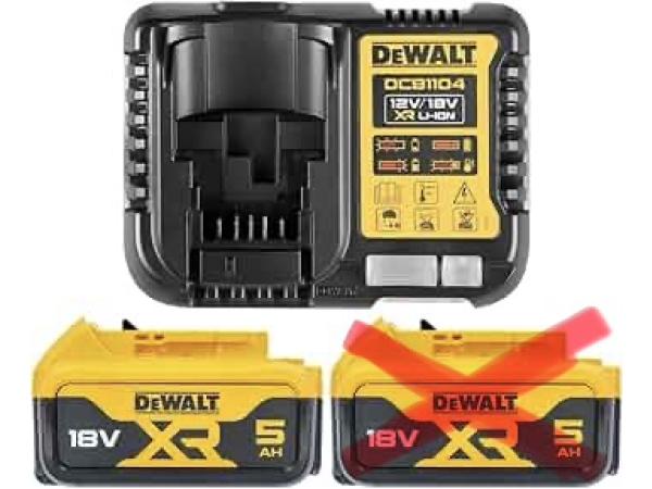 DeWalt accu 18V 5Ah + lader (DCB1104)