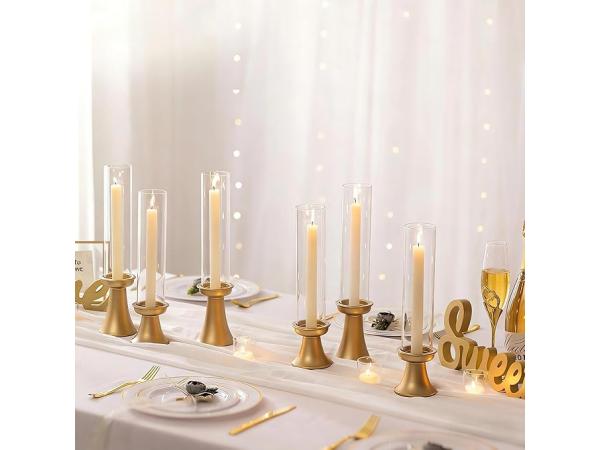 NUPTIO Hurricane Candle Holder Gold 6 Pieces