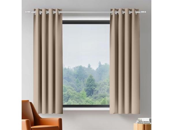 ORINOVA Beige Blackout Curtains (140x160 cm)