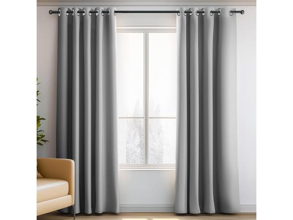 ORINOVA Grey Blackout Curtains (107x183 cm)