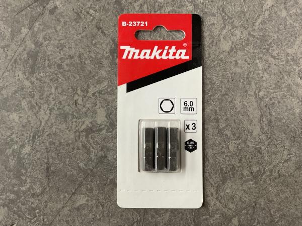 10x Makita screw bit 3-pack B-23721 H6x25 mm