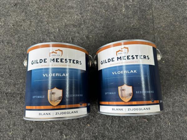 2x Gilde Meesters 2.5L floor lacquer clear/satin gloss