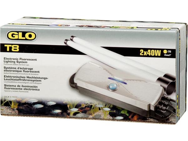 2x GLO Glomat T8-voorschakelapparaat, 2 T8 TL-buizen 40W