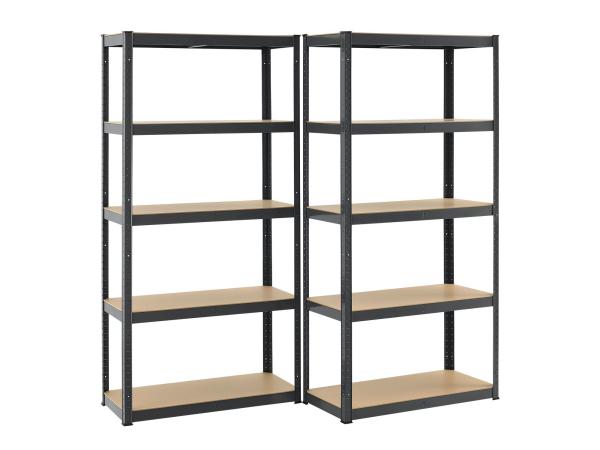 Double Shelving Unit - 180x90x40 cm - Grey