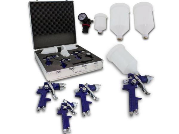 Paint spray gun set - 11-piece - Incl. case