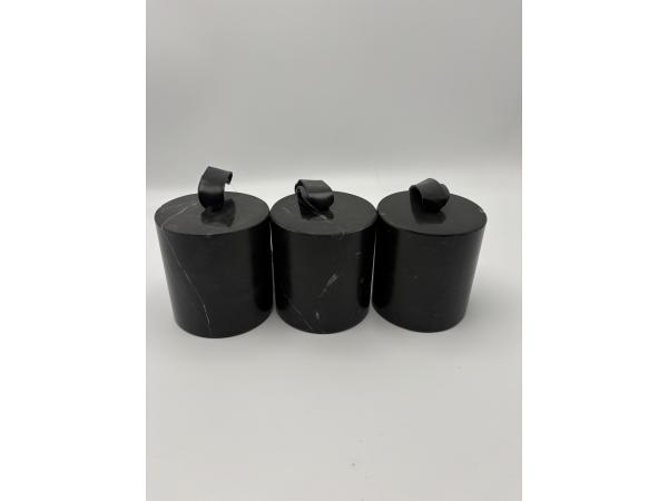 Marmeren Deurstoppers - Zwart met Leren Lus