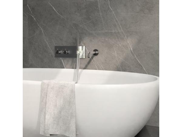 Inbouw badkraan Chroom twee-knop bediening complete set