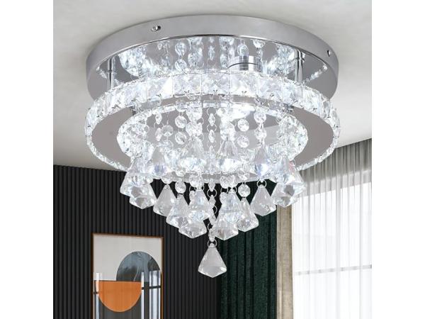 Deckrico crystal chandelier (30 cm) - Cool white