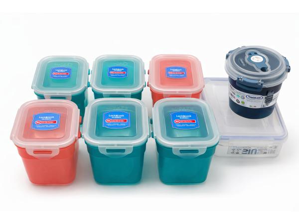 Lock&Lock 1L Vershoudbakjes Set + Extra Bewaardozen